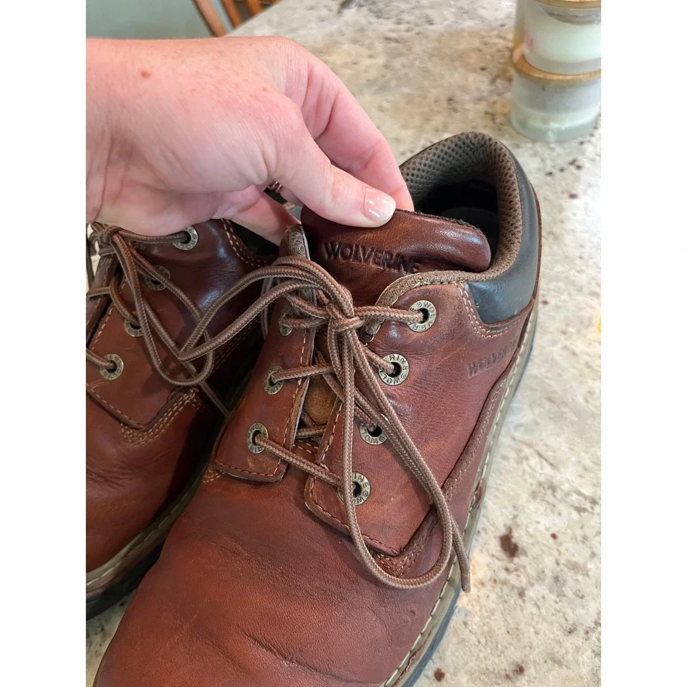 Wolverine‎ DuraShocks Flex Mens Brown Leather Work Shoes W210115 Size 11.5 EW